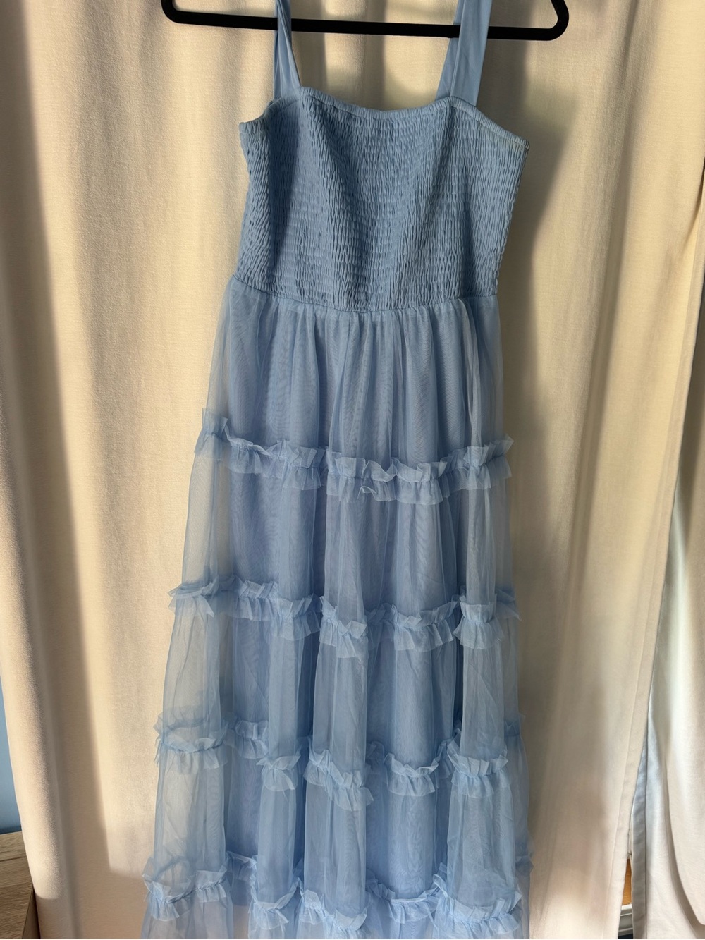 Listicle Light Blue Tiered Maxi Dress